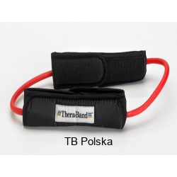 Tubing loop Thera Band® 30 cm z manżetami. Kolor: czerwony, Opór: średni